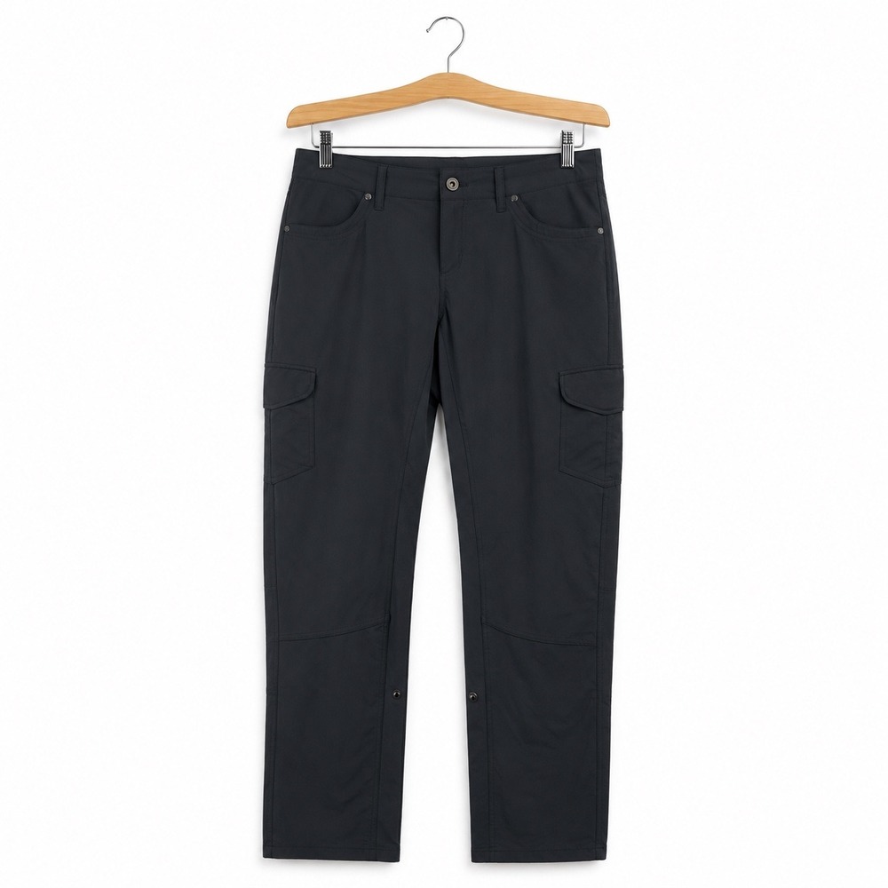 Kuhl Womens Charcoal Gray Cargo Hiking Pants Outdoor Performance Straight Leg